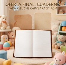 CUADERNO TAPA PELUCHE CAPYBARA X1 A5-1