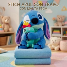 STICH AZUL CON TRAPO CON MANTA 55CM