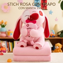 STICH ROSA CON TRAPO CON MANTA 55CM