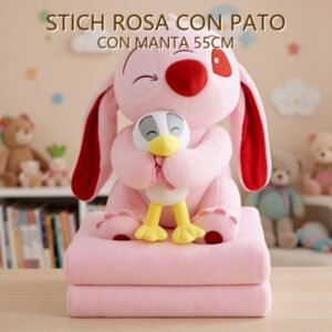 STICH ROSA CON PATO CON MANTA 55CM
