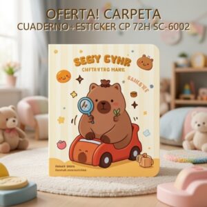 CARPETA CUADERNO+ESTICKER CP 72H SC-6002
