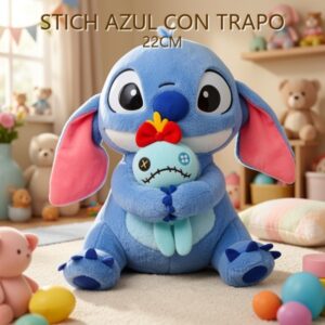 STICH AZUL CON TRAPO 22CM
