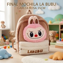 MOCHILA LA BUBU CABEZA ROSA 35CM