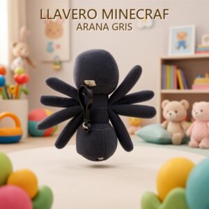 LLAVERO MINECRAF ARANA GRIS