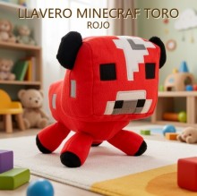 LLAVERO MINECRAF TORO ROJO