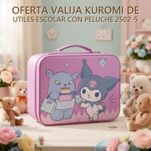 VALIJA KUROMI DE UTILES ESCOLAR CON PELUCHE 2502-5