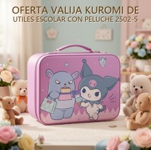 VALIJA KUROMI DE UTILES ESCOLAR CON PELUCHE 2502-5