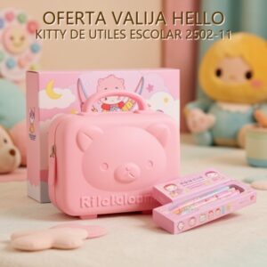 VALIJA HELLO KITTY DE UTILES ESCOLAR 2502-11