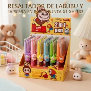 RESALTADOR DE LABUBU Y LAPICERA EN DOBLE PUNTA X1 XH-133