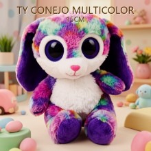 TY CONEJO MULTICOLOR 15CM