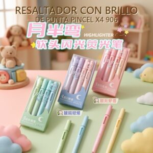 RESALTADOR CON BRILLO DE PUNTA PINCEL X4 906