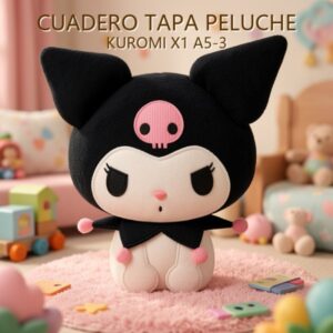 CUADERO TAPA PELUCHE KUROMI X1 A5-3