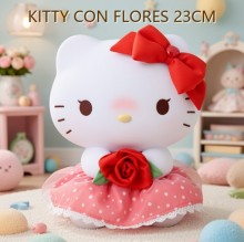 KITTY CON FLORES 23CM