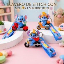 LLAVERO DE STITCH CON MOTO X1 SURTIDO 0989