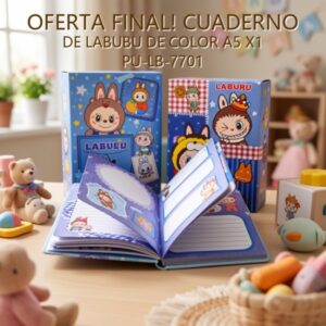 CUADERNO DE LABUBU DE COLOR A5 X1 PU-LB-7701