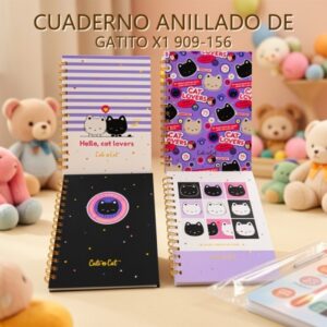 CUADERNO ANILLADO DE GATITO X1 909-156