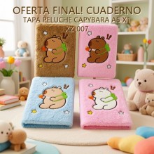 CUADERNO TAPA PELUCHE CAPYBARA A5 X1 XZ-007