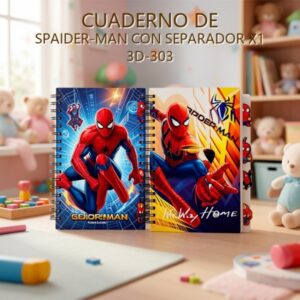 CUADERNO DE SPAIDER-MAN CON SEPARADOR X1 3D-303