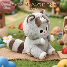 GATO MAPACHE GRIS 20CM