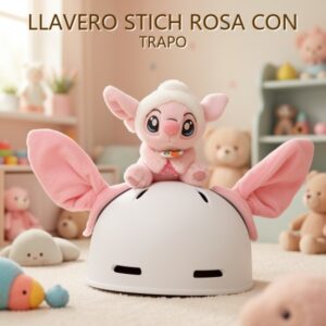 LLAVERO STICH ROSA CON TRAPO
