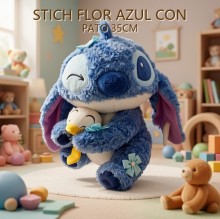 STICH FLOR AZUL CON PATO 35CM
