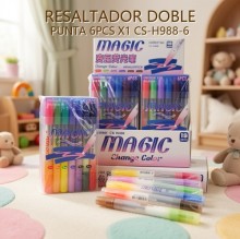 RESALTADOR DOBLE PUNTA 6PCS X1 CS-H988-6