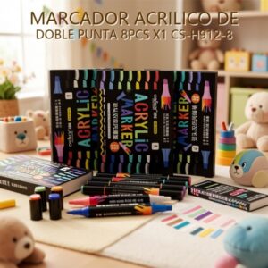 MARCADOR ACRILICO DE DOBLE PUNTA 8PCS X1 CS-H912-8