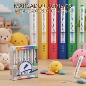 MARCADOR ACRILICO METALICA 6PCS X1 CS-H929-6