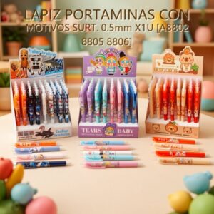 LAPIZ PORTAMINAS CON MOTIVOS SURT. 0.5mm X1U [A8802 8805 8806]