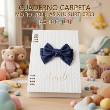 CUADERNO CARPETA MOÑO x100H A5 X1U SURT. 0208 [A5-LQQ-101]