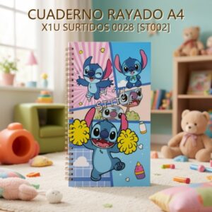 CUADERNO RAYADO A4 X1U SURTIDOS 0028 [ST002]