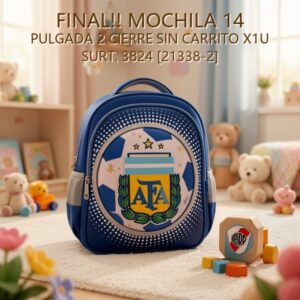 MOCHILA 14 PULGADA 2 CIERRE SIN CARRITO X1U SURT. 3824 [21338-2]