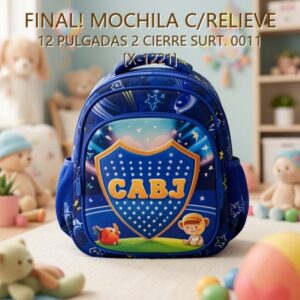 MOCHILA C/RELIEVE 12 PULGADAS 2 CIERRE SURT. 0011 [X-1221]