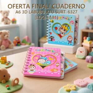 CUADERNO A6 3D LABUBU X1U SURT. 6327 [LQQ-LAB1]