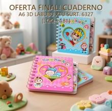 CUADERNO A6 3D LABUBU X1U SURT. 6327 [LQQ-LAB1]