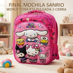 MOCHILA SANRIO WORLD TORA X16 PULGADA 3 CIERRA 1631