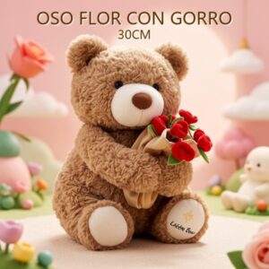 OSO FLOR CON GORRO 30CM