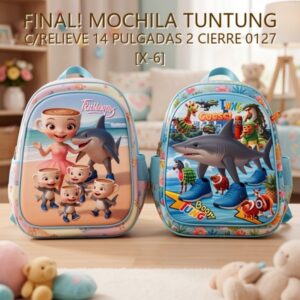 MOCHILA TUNTUNG C/RELIEVE 14 PULGADAS 2 CIERRE 0127 [X-6]