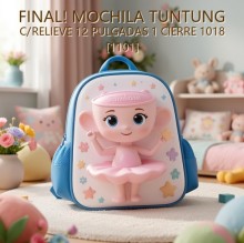 MOCHILA TUNTUNG C/RELIEVE 12 PULGADAS 1 CIERRE 1018 [1101]
