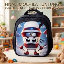 MOCHILA TUNTUNG C/RELIEVE 14 PULGADAS 2 CIERRE 4027 [1402]