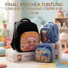 MOCHILA TUNTUNG C/RELIEVE 16 PULGADAS 3 CIERRE 6186 [1618]
