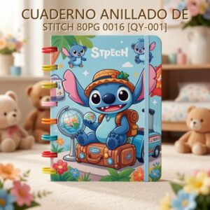 CUADERNO ANILLADO DE STITCH 80PG 0016 [QY-001]
