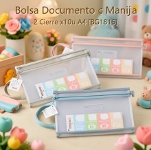Bolsa Documento c Manija 2 Cierre x10u A4 [BG1816]