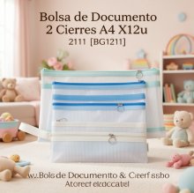 Bolsa de Documento 2 Cierres A4 X12u 2111 [BG1211]