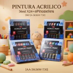 PINTURA ACRILICO 36ml X24+6Pinceles 3961 [A-3636W-T30]