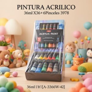 PINTURA ACRILICO 36ml X36+6Pinceles 3978 [A-3636W-42]