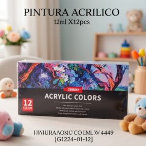 PINTURA ACRILICO 12ml X12pcs 4449 [G1224-01-12]