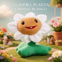 LLAVERO PLANTA GIRASOL BLANCO