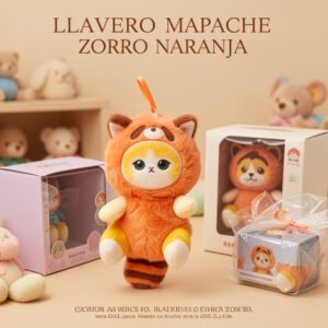 LLAVERO MAPACHE ZORRO NARANJA