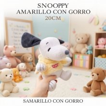 SNOOPY AMARILLO CON GORRO 20CM